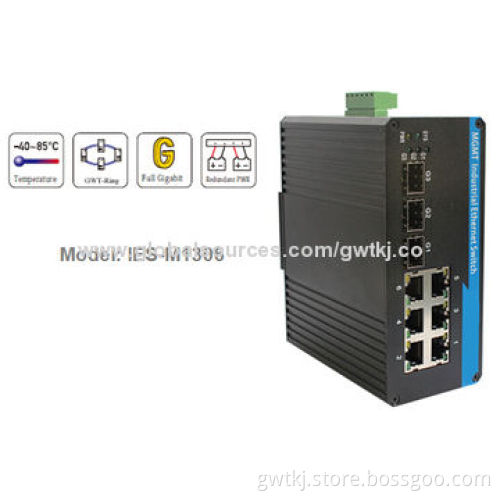 Gigabit managed industrial Ethernet switch,support Web,CLI,Telnet/serial console,SNMP management